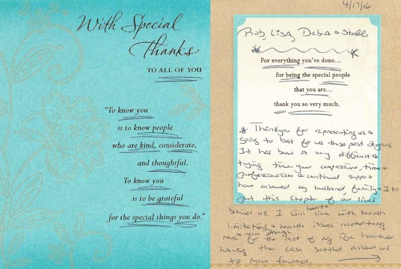 special thanks card